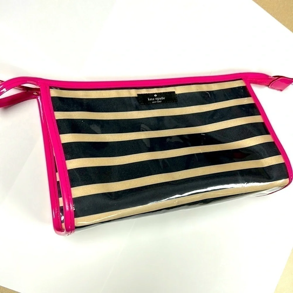 Kate Spade Large Heddy Thalia Striped Glazed Clutch Bag